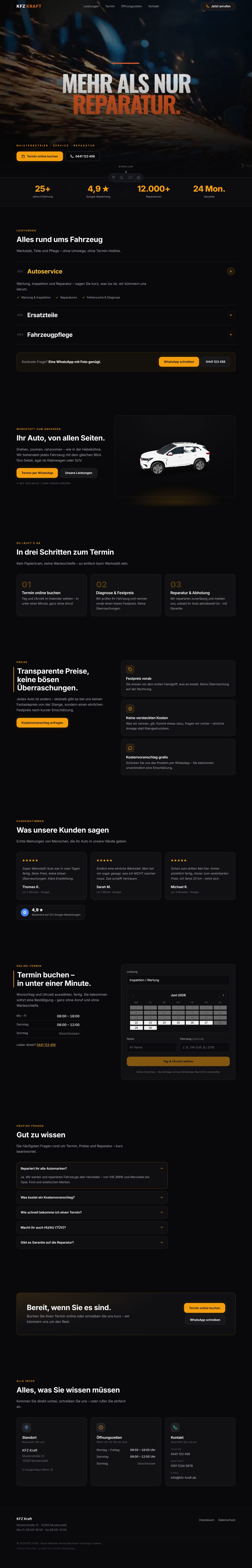 Neue moderne KFZ-Kraft-Seite